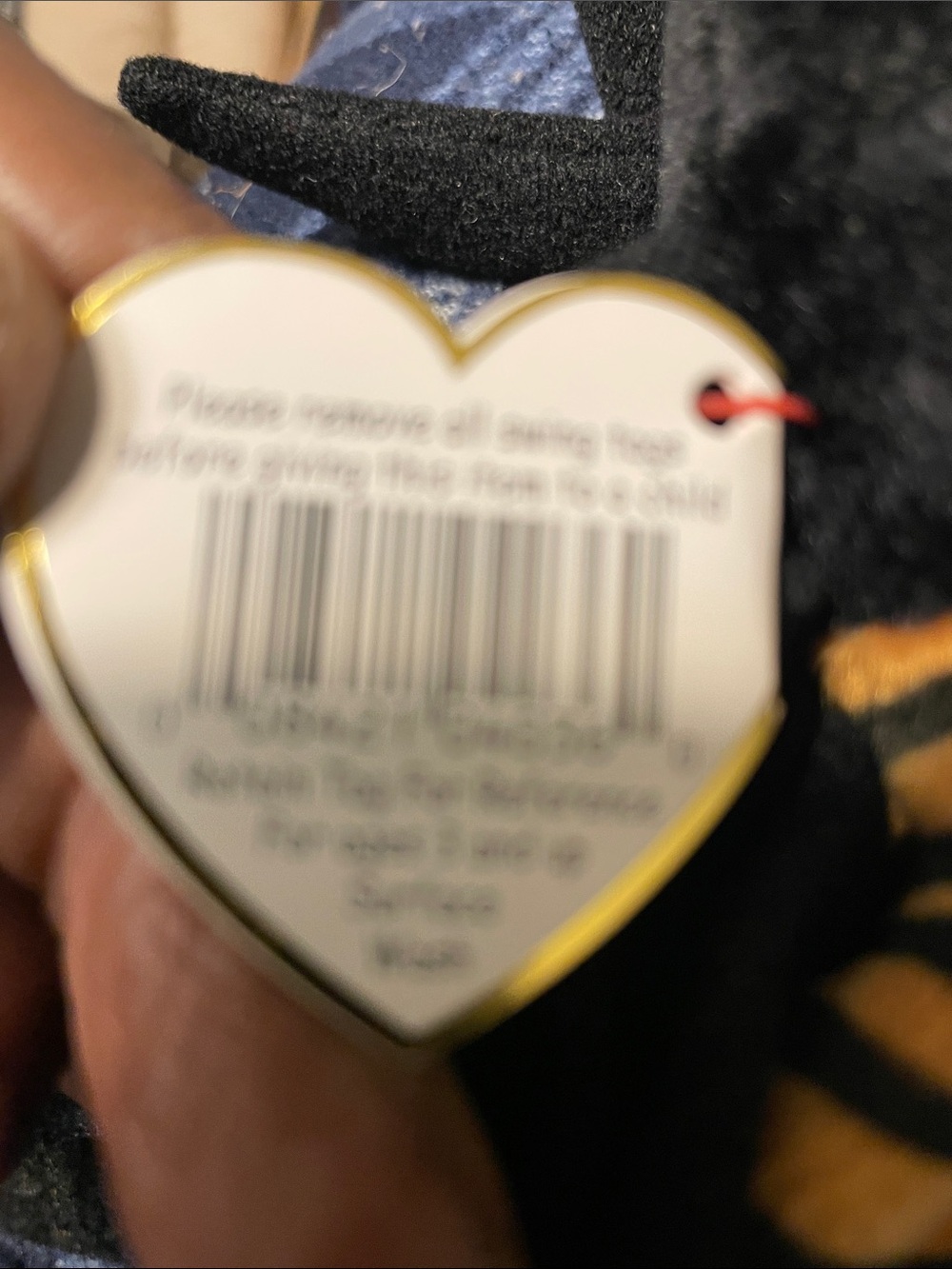 Ty Black and Orange Spider Plush with Heart Tag
